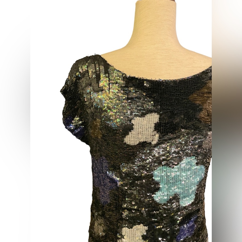 Sequin All Over Multi Color Top, Pull Over With S… - image 3